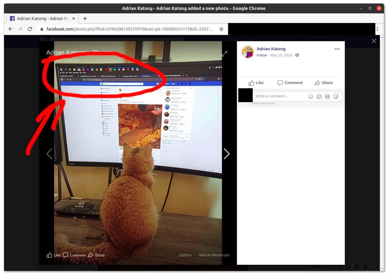 Mr Katong's computer screen featuring a similar arrangement.